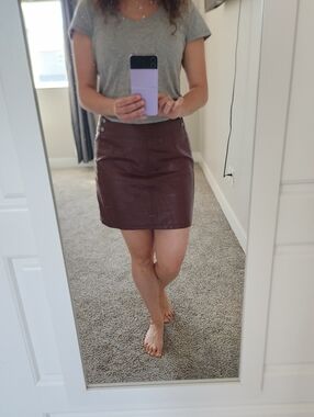 Free People Women's Burgundy Mini Skirt